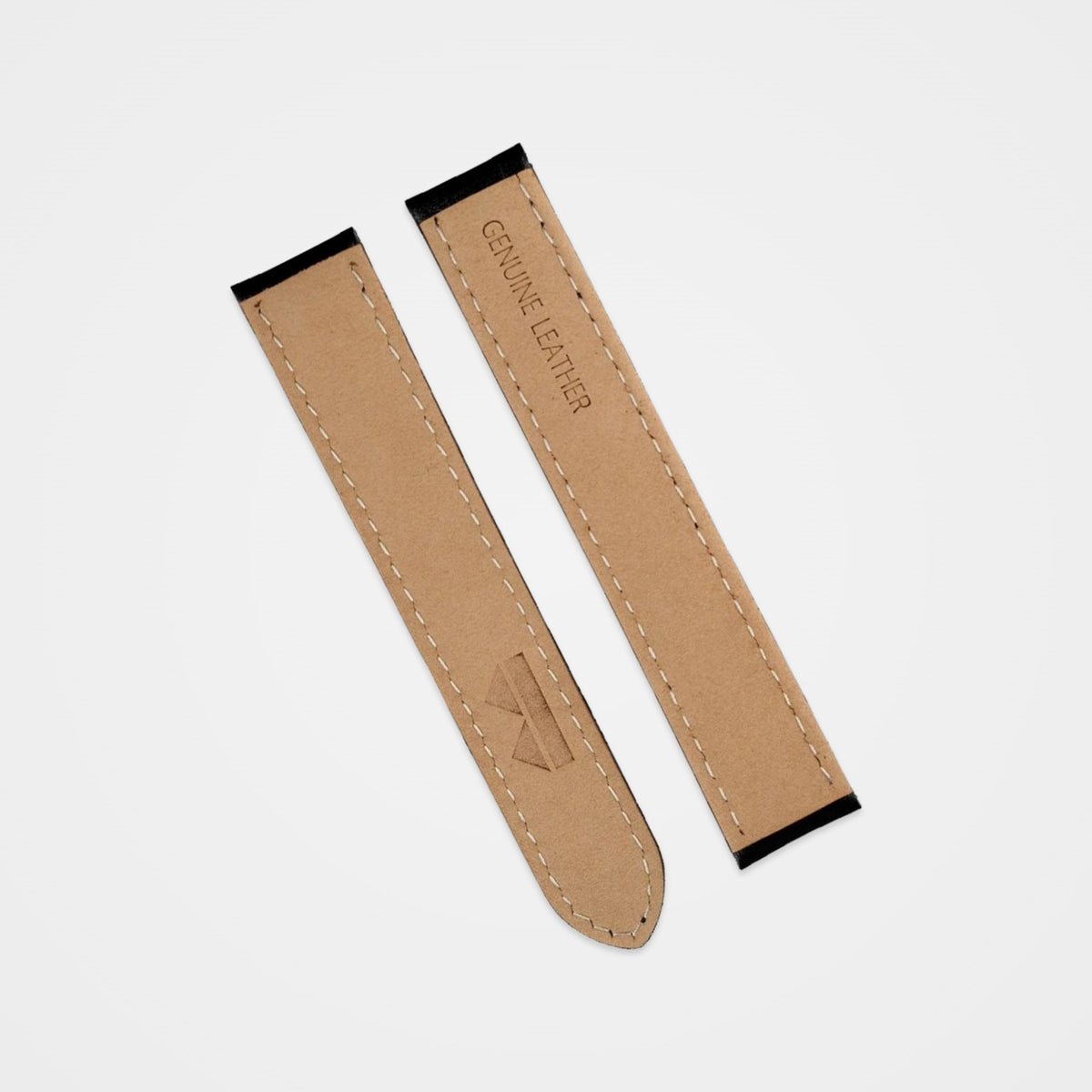 Black padded leather strap to fit Cartier, back