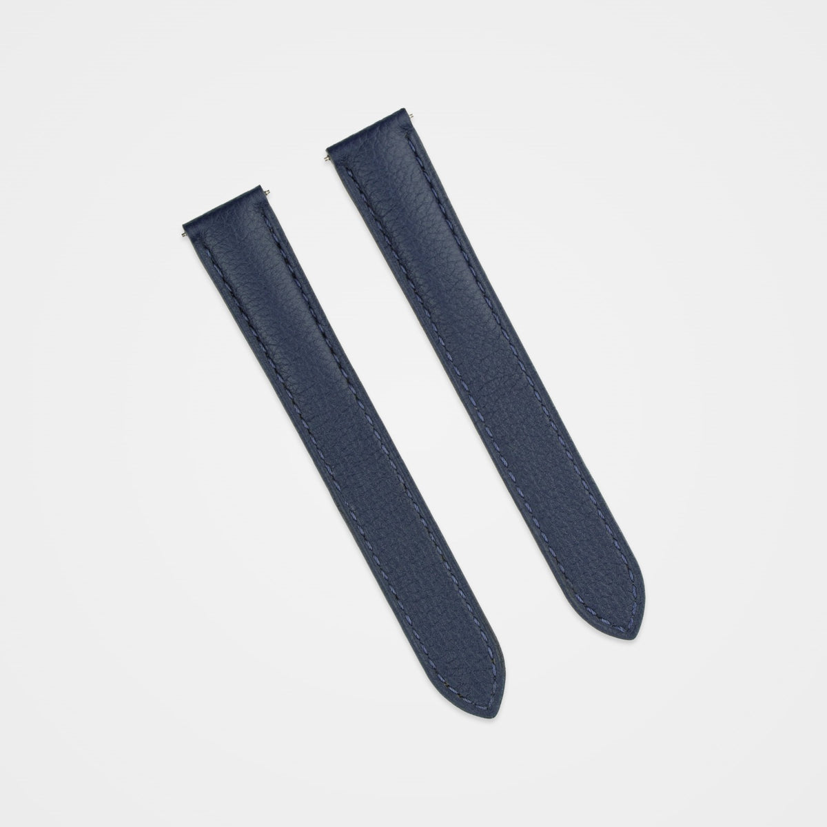 Blue Italian calfskin strap for the Cartier Tank, front