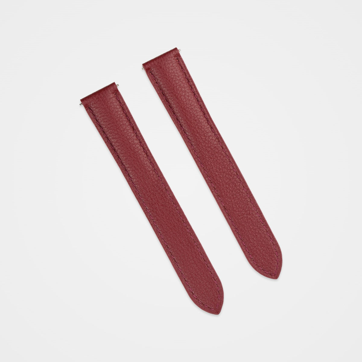 Red Italian calfskin strap for the Cartier Tank, front