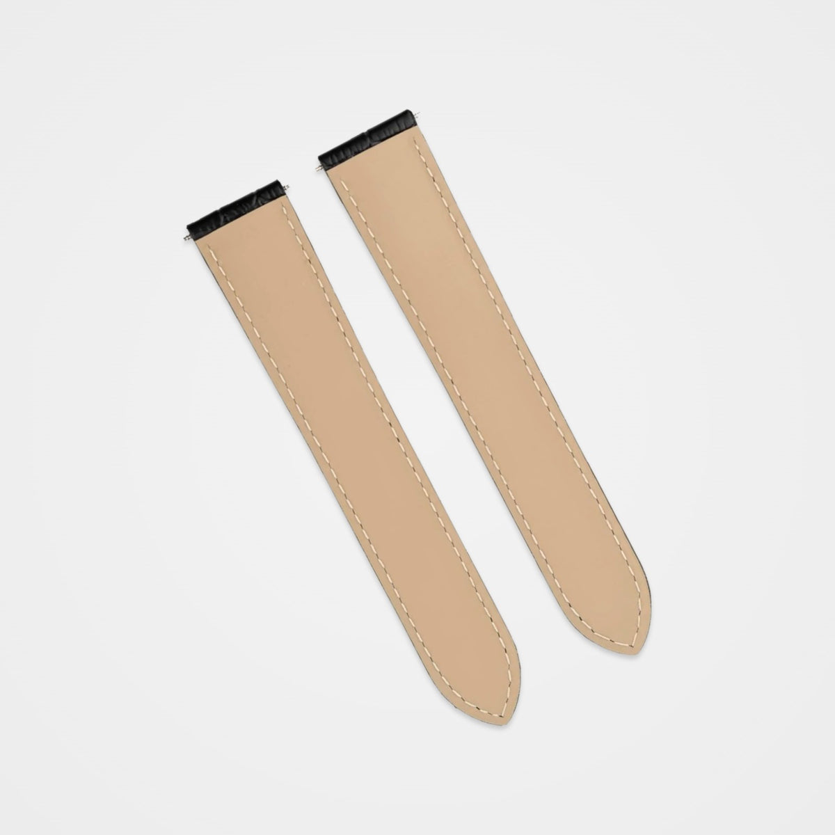 Black square alligator grain strap to fit Cartier, back