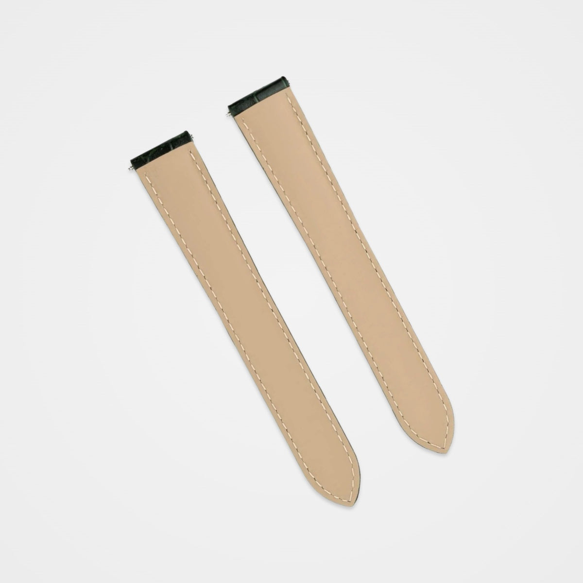 Green square alligator grain strap to fit Cartier, back
