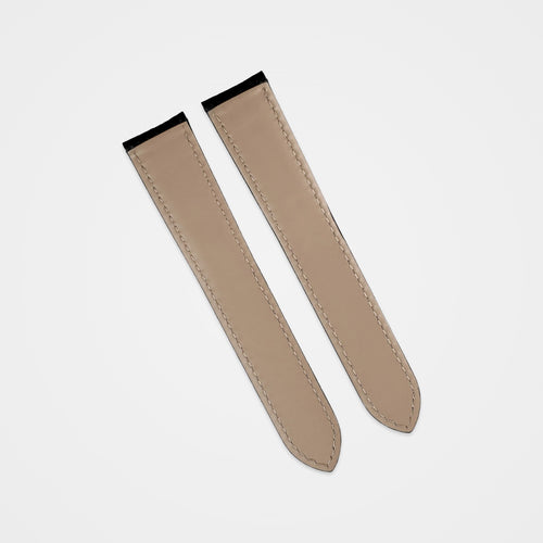 Black buffalo grain strap to fit Cartier, back