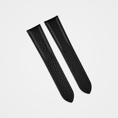 Black buffalo grain strap to fit Cartier, front