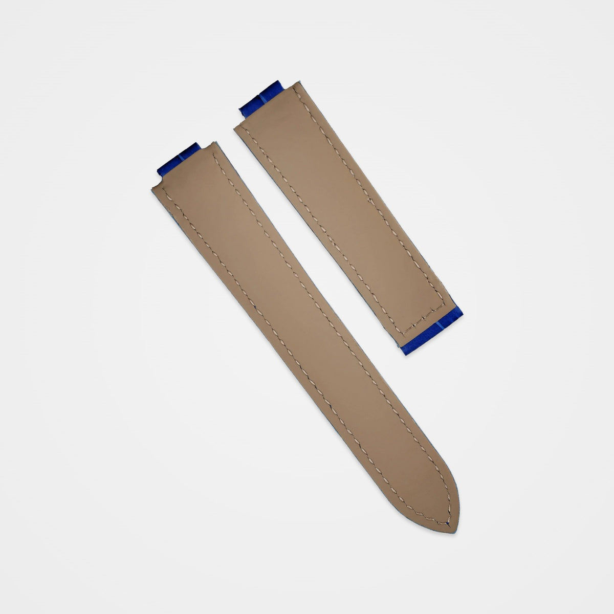 Blue crocodile grain strap for the Cartier Ballon Bleu, back