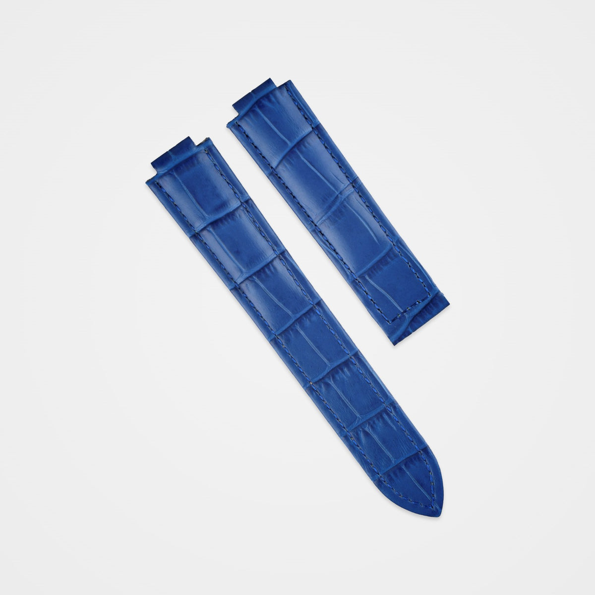 Blue crocodile grain strap for the Cartier Ballon Bleu, front