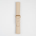 Calf Value Cream Watch Strap, buckled up, front view