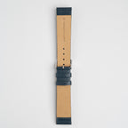 Windsor Smooth Dark Blue Watch Strap, underside showing the lining
