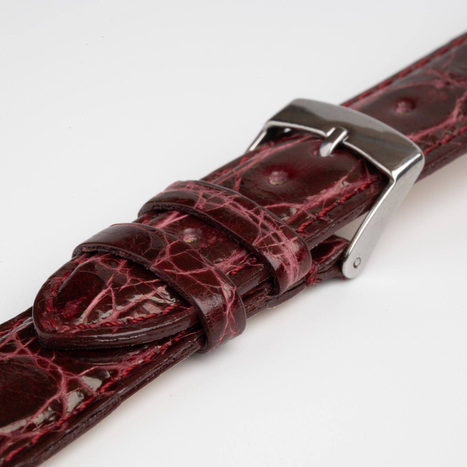 Autentico Crocodile Dark Red Watch Strap