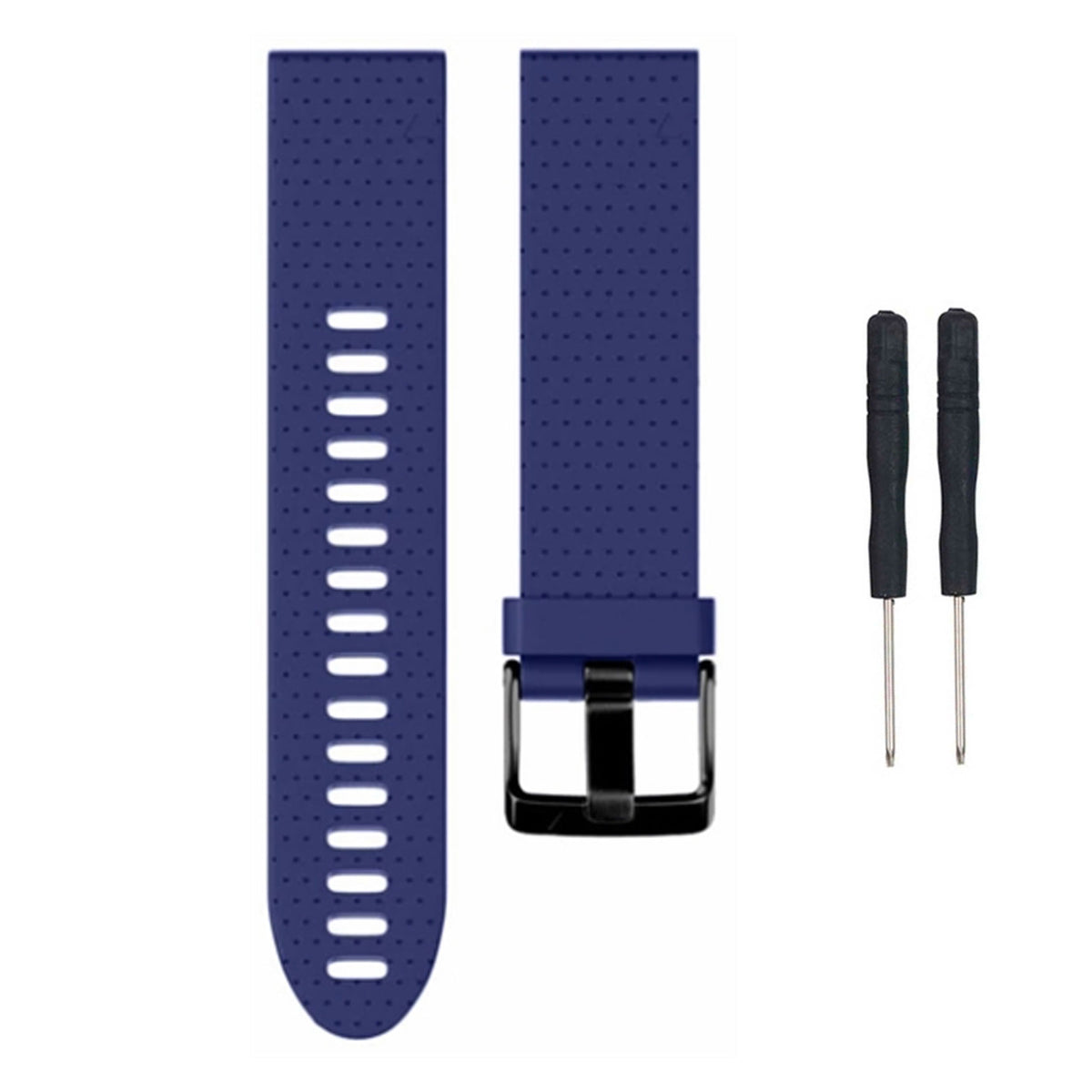 Dark Blue silicone replacement strap for the Garmin Fenix 5S