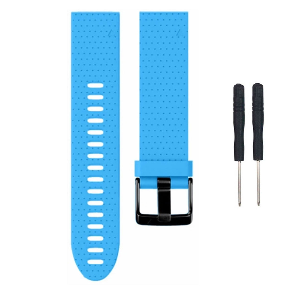 Light Blue silicone replacement strap for the Garmin Fenix 5S