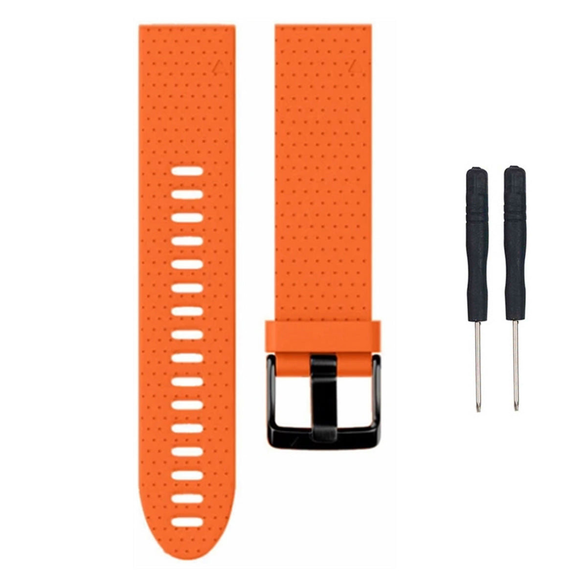Orange silicone replacement strap for the Garmin Fenix 5S