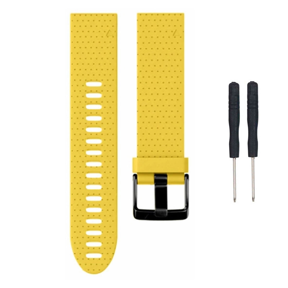 Yellow silicone replacement strap for the Garmin Fenix 5S