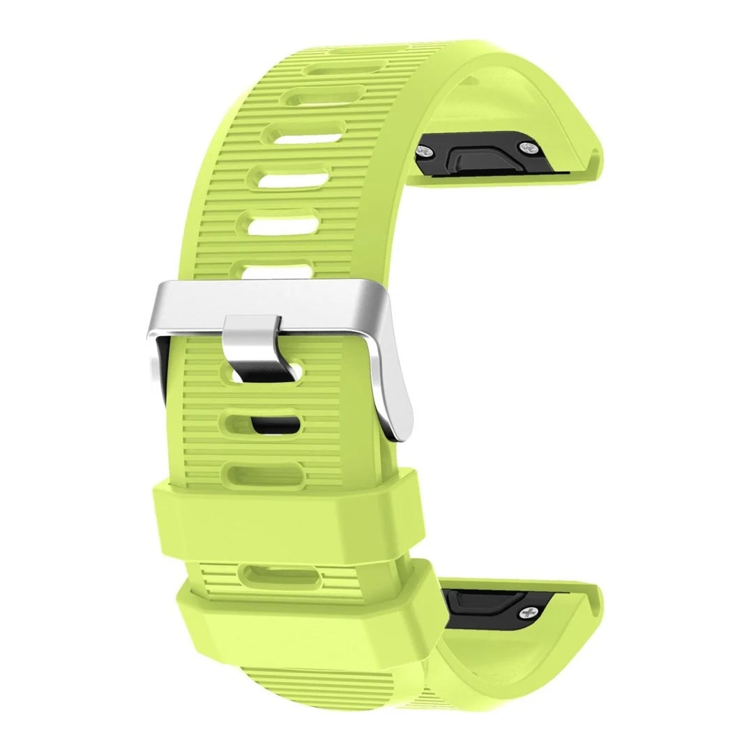 Bright Green silicone replacement strap for the Garmin Fenix 6X
