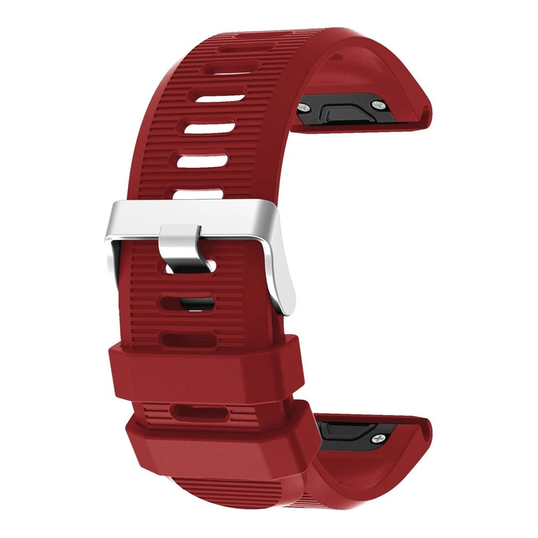 Red silicone replacement strap for the Garmin Fenix 6X