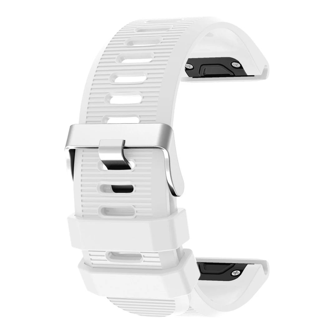 White silicone replacement strap for the Garmin Fenix 6X
