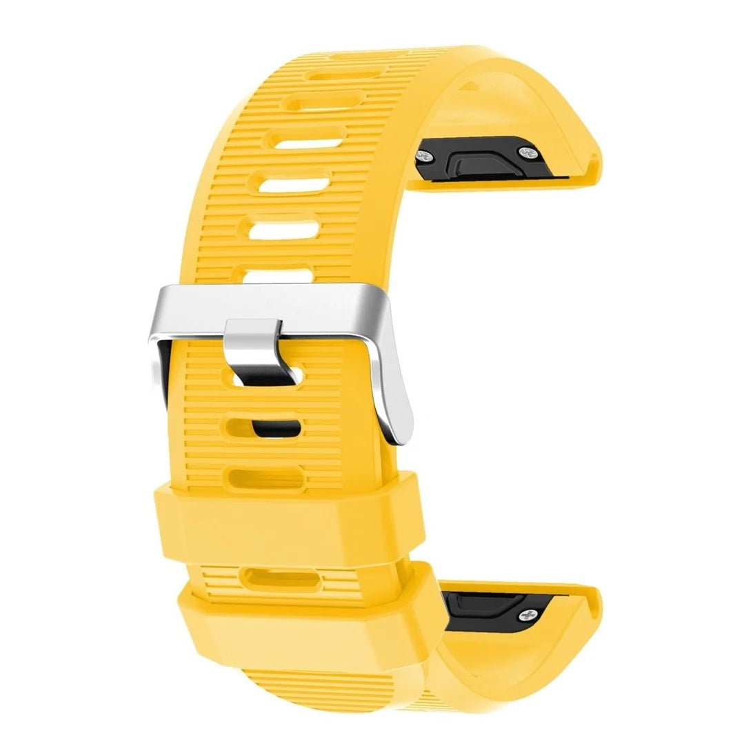 Yellow silicone replacement strap for the Garmin Fenix 6X