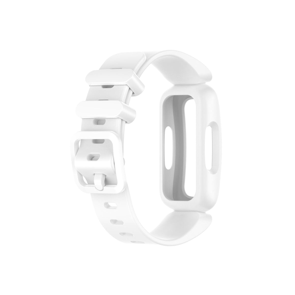 White Strap with Case for Fitbit Inspire 2