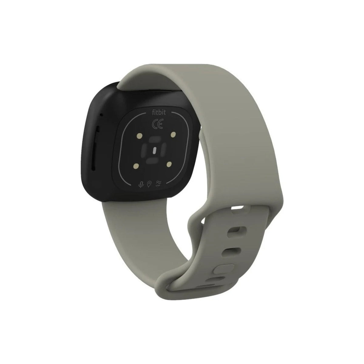 Grey silicone strap on a Fitbit Sense