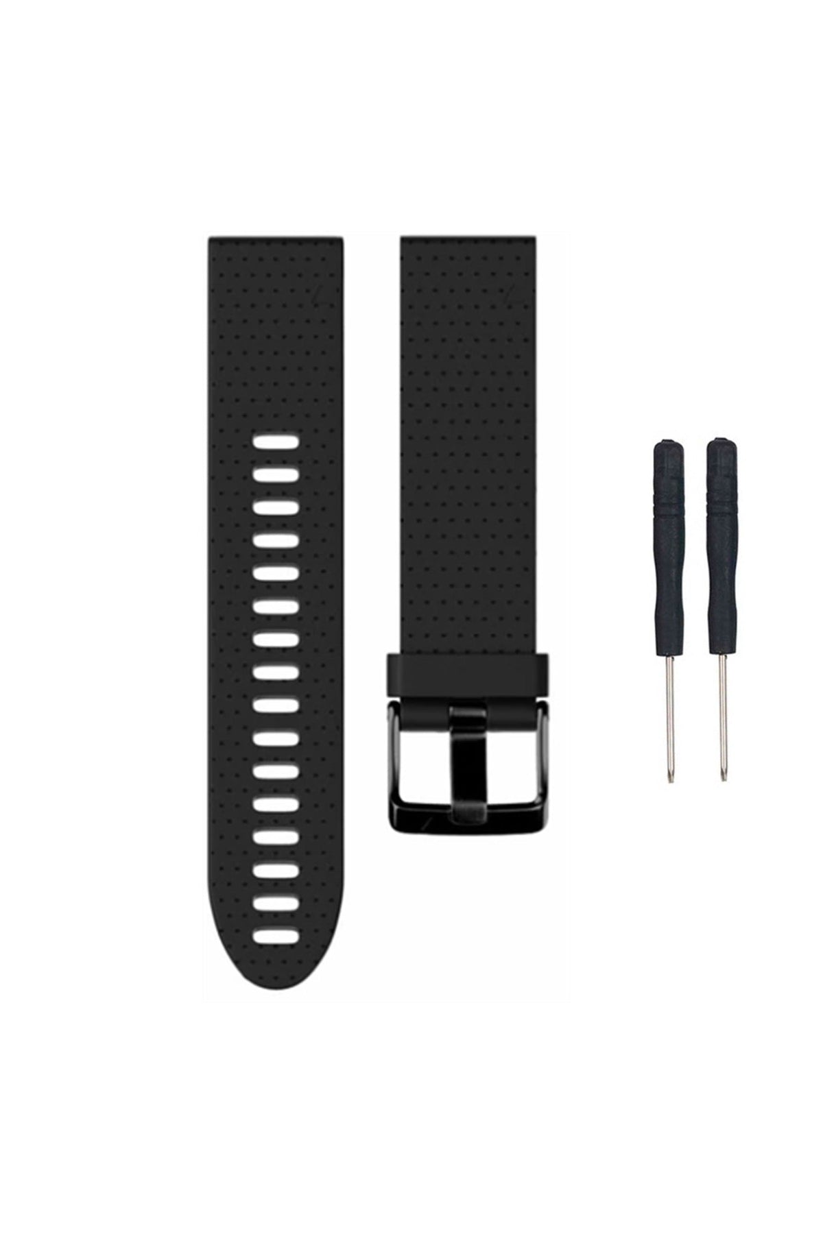 Black silicone QuickFit strap for 20mm Garmin watches