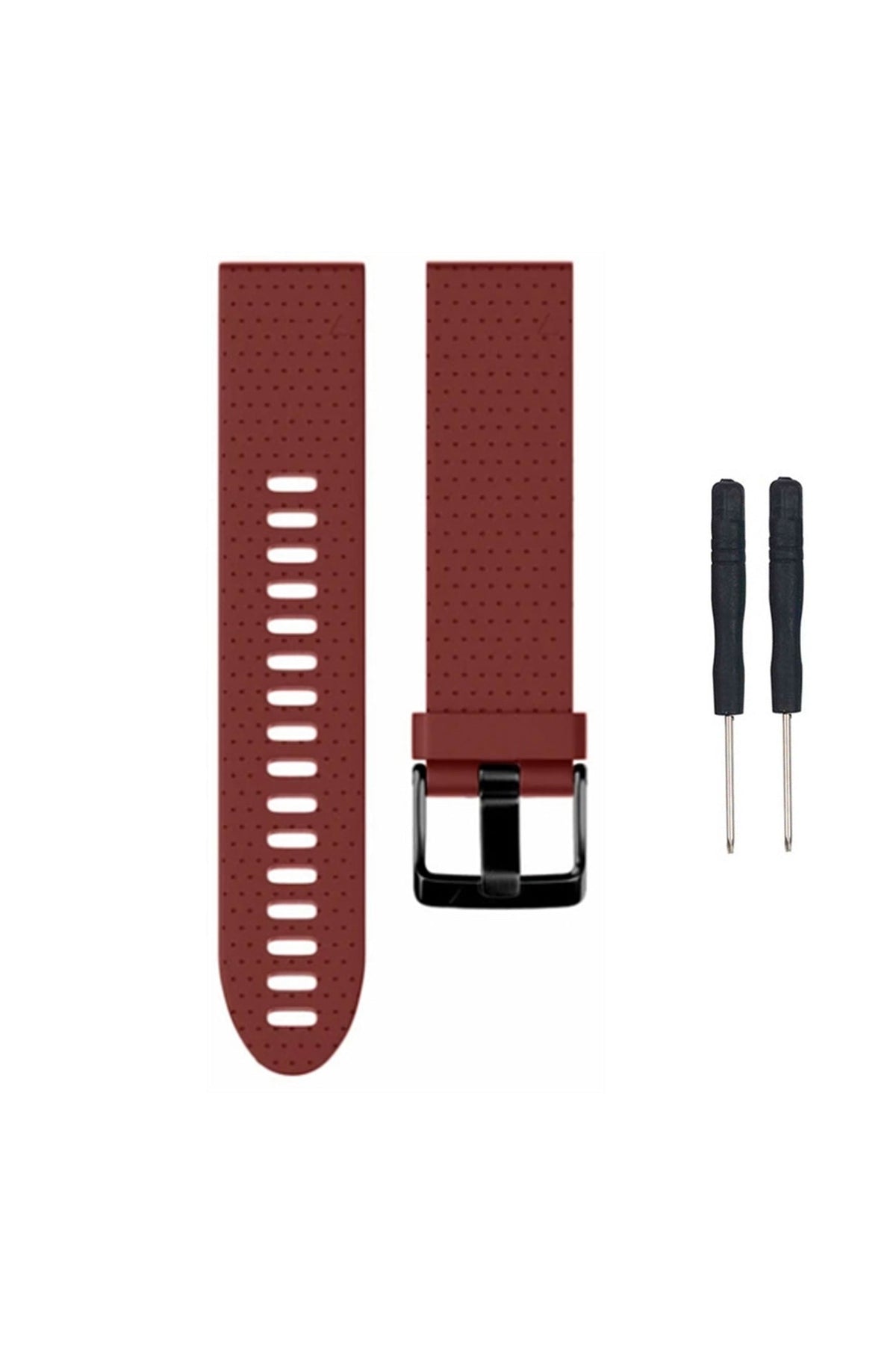 Maroon silicone QuickFit strap for 20mm Garmin watches