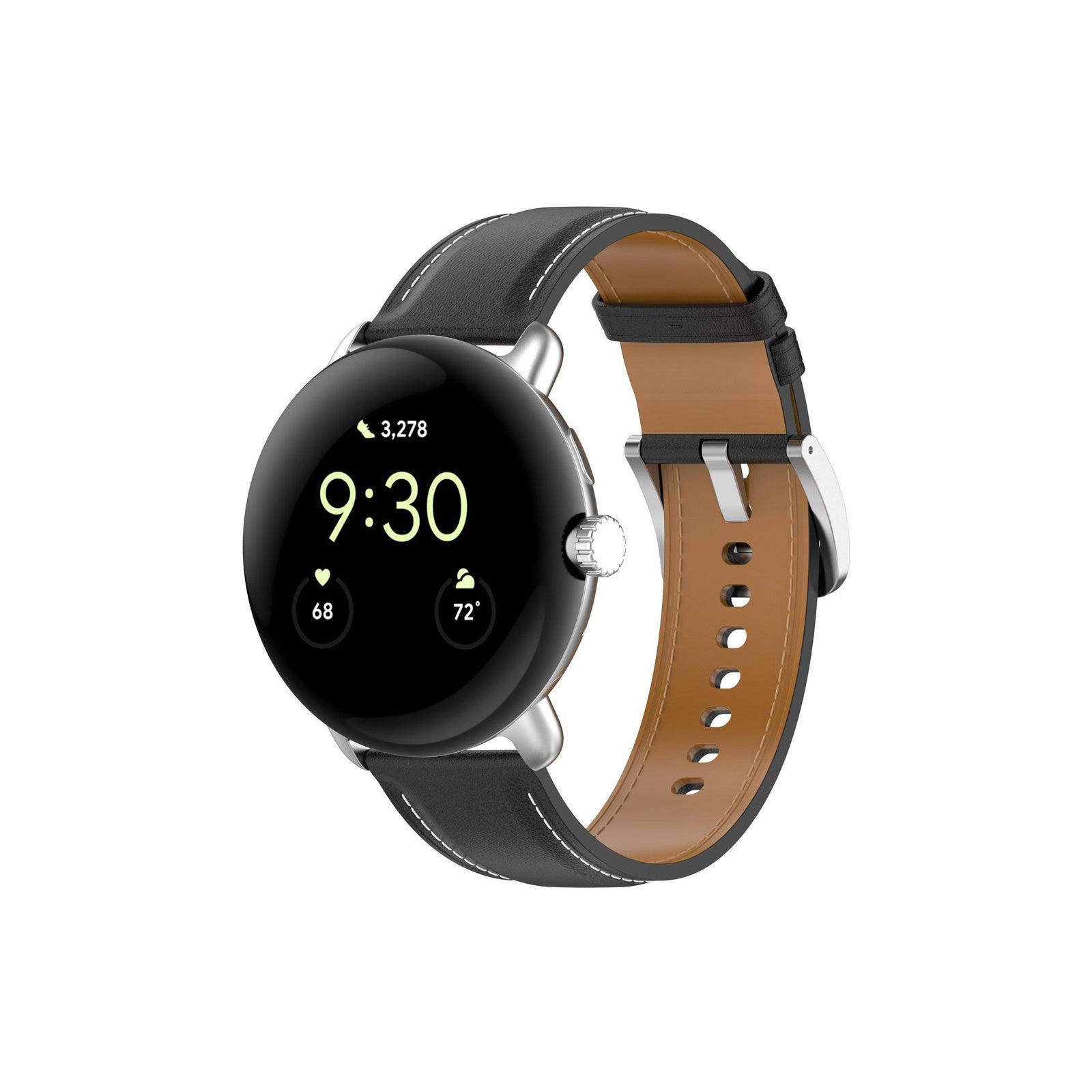 Google Pixel Style Plain Black Watch Strap