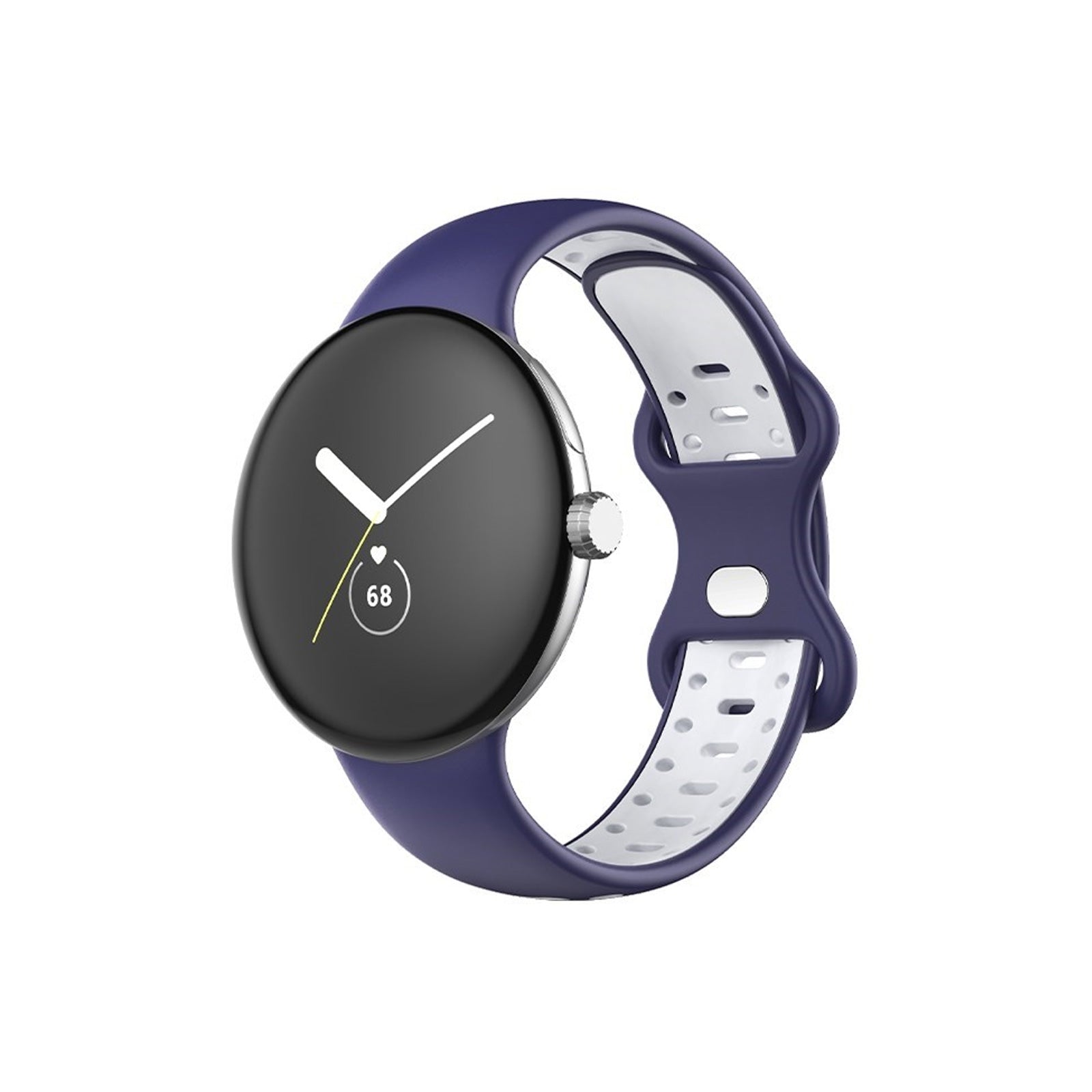 Google Pixel Style Sports Silicone Blue & White Watch Strap