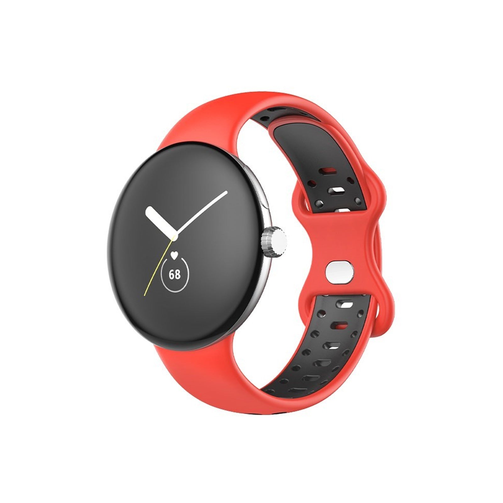 Google Pixel Style Sports Silicone Red & Black Watch Strap
