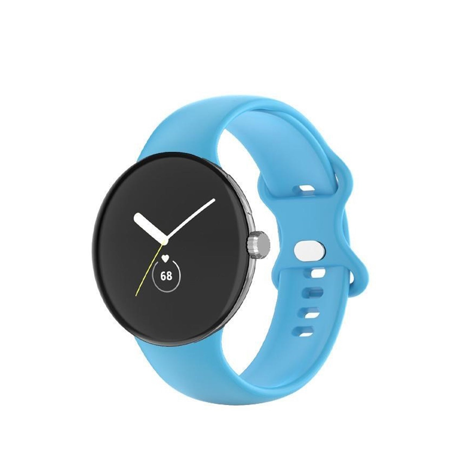 Google Pixel Style Plain Silicone Blue Watch Strap
