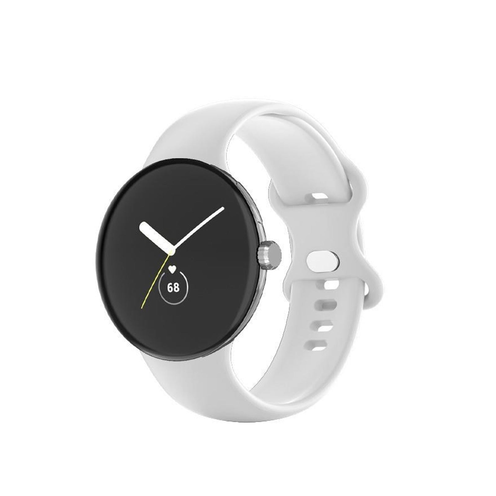 Google Pixel Style Plain Silicone White Watch Strap