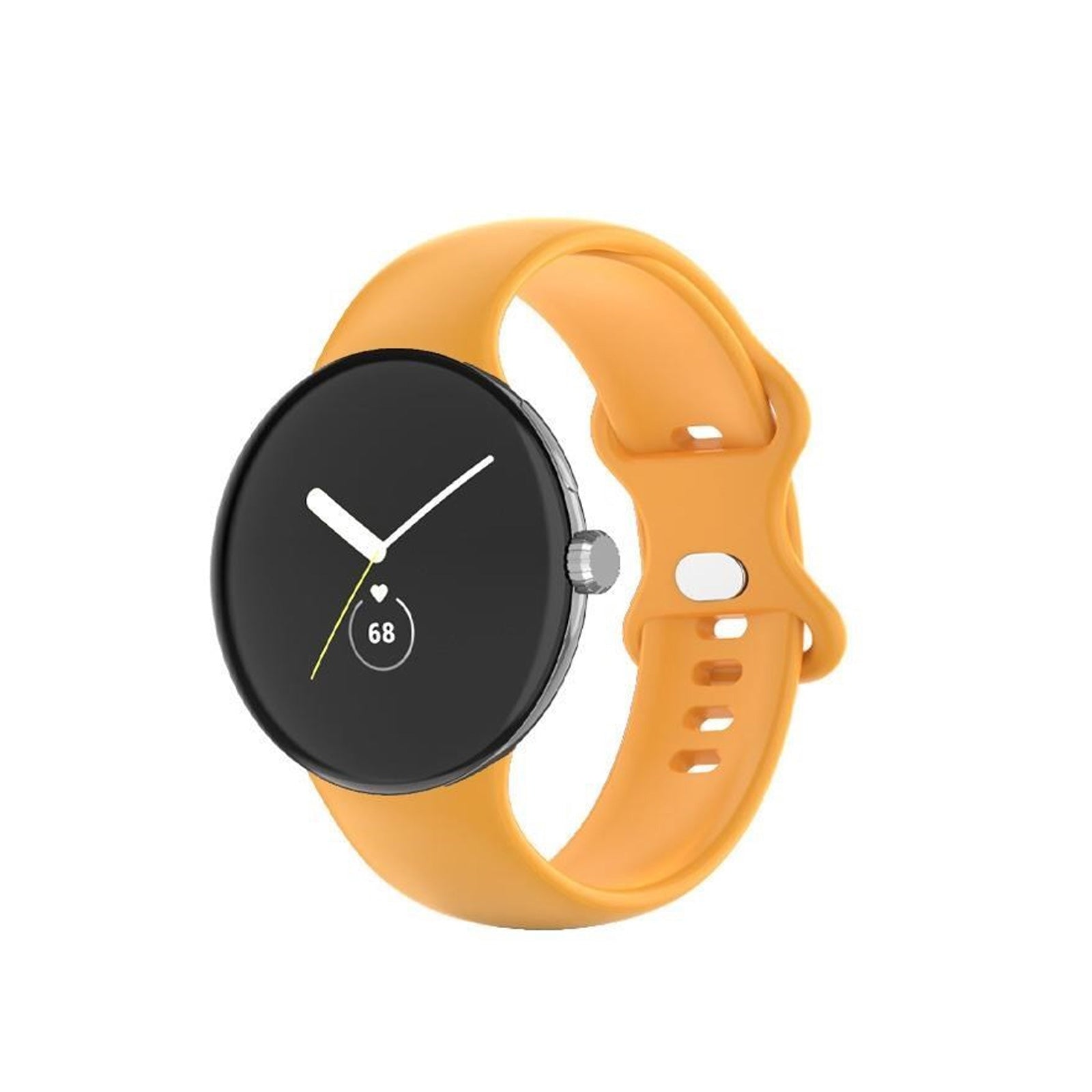 Google Pixel Style Plain Silicone Yellow Watch Strap