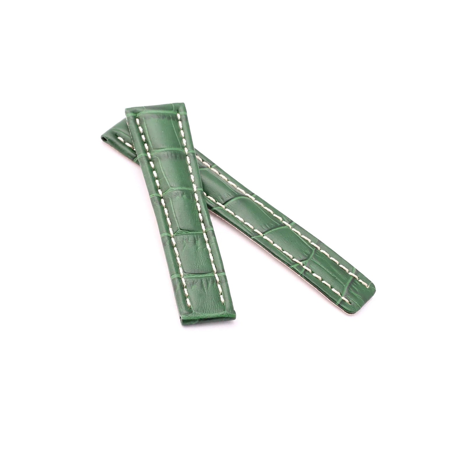 Green Alligator Breitling Style Deployment Strap