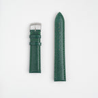 Autentico Lizard Green Watch Strap, both pieces laid flat