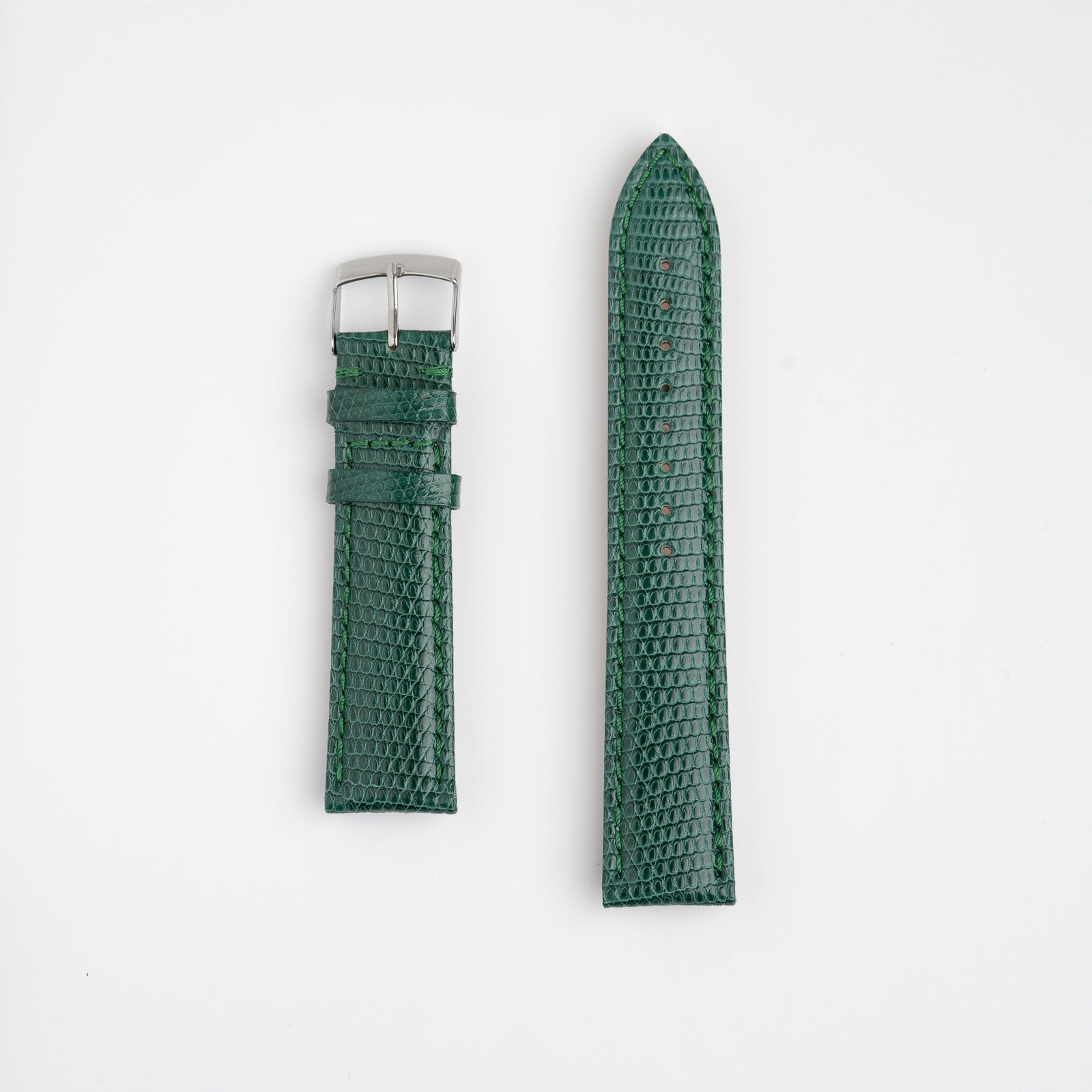 Green Genuine Lizard Leather Watch Strap available in 14mm, 16mm, 18mm, 20mm