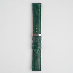 Autentico Lizard Green Watch Strap, buckled up, front view