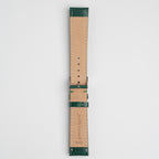 Autentico Lizard Green Watch Strap, underside showing the lining