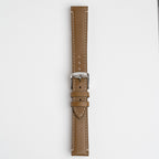 Handmade Contrast Green Watch Strap, buckled up, front view