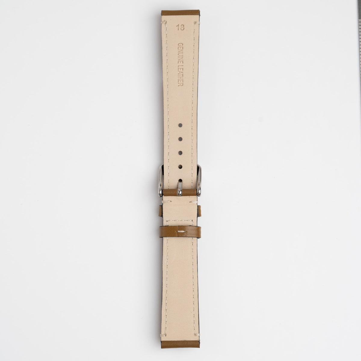 Handmade Contrast Green Watch Strap, underside showing the lining