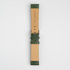 Green Mayfair Contour watch strap, buckled, back view