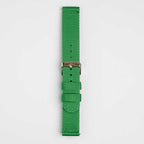 Nylon Quick Release Green Watch Strap, buckled up, front view