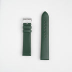 Windsor Smooth Green Watch Strap, both pieces laid flat