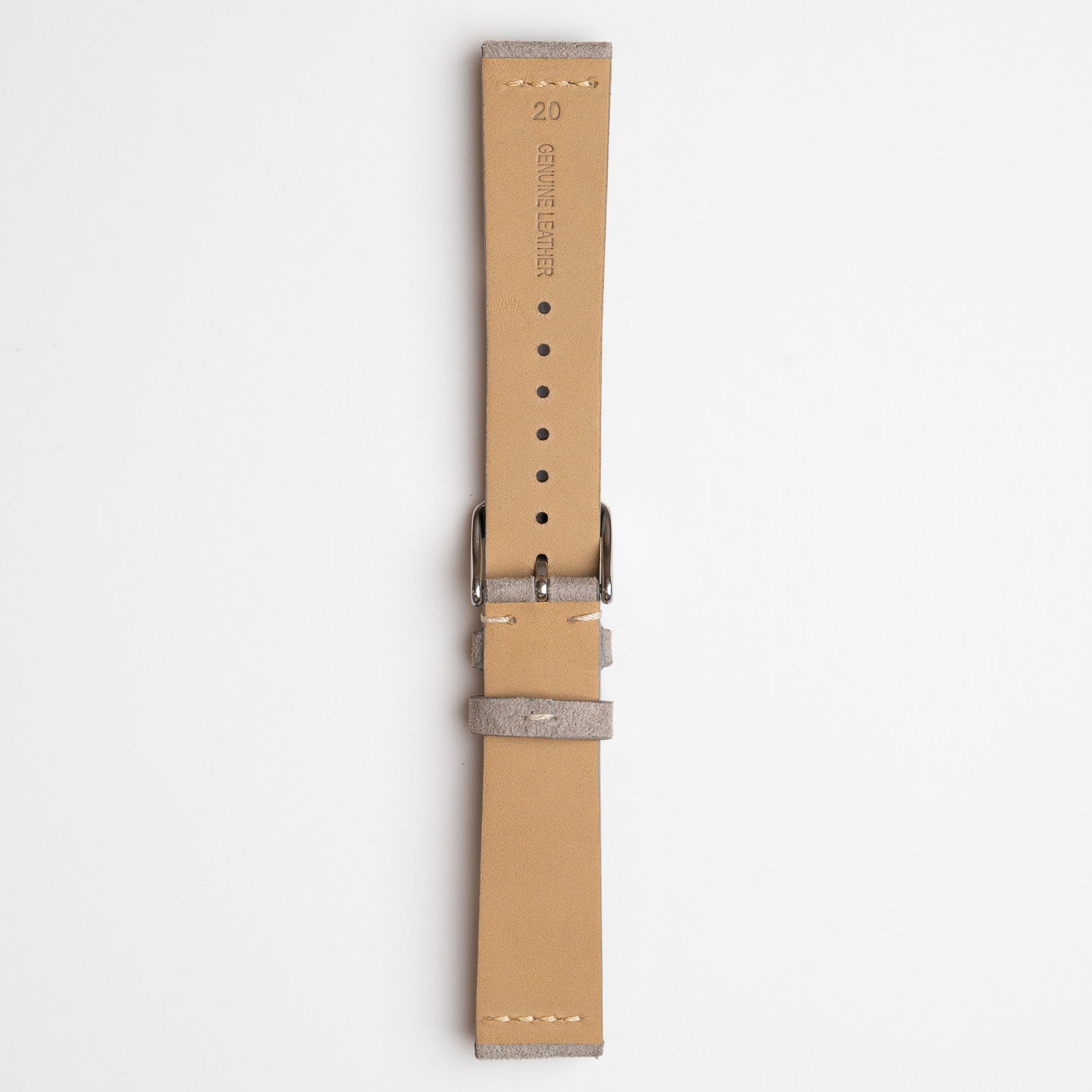 Kensington Napped Suede White Watch Strap