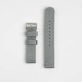 Nylon Quick Release Grey Watch Strap, both pieces laid flat