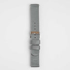 Nylon Quick Release Grey Watch Strap, buckled up, front view
