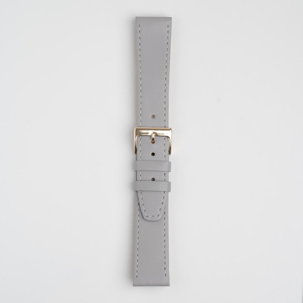 Grey Mayfair Subtle watch strap, buckled, front view