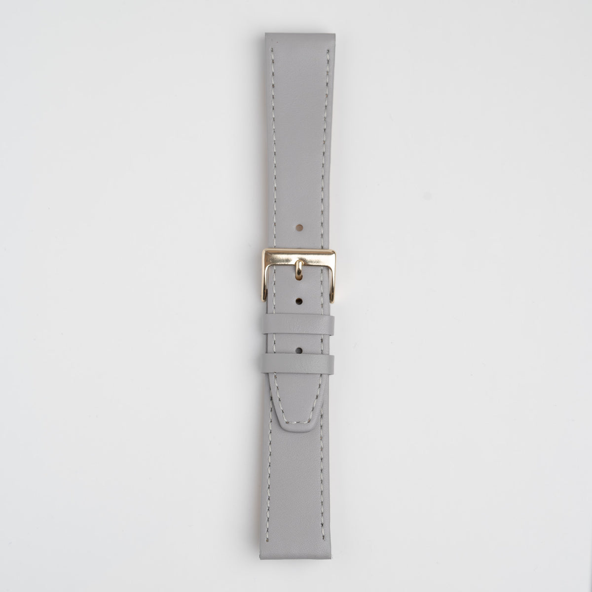 Grey Mayfair Subtle watch strap, buckled, front view