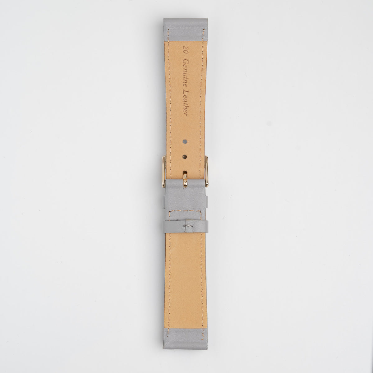 Grey Mayfair Subtle watch strap, buckled, back view