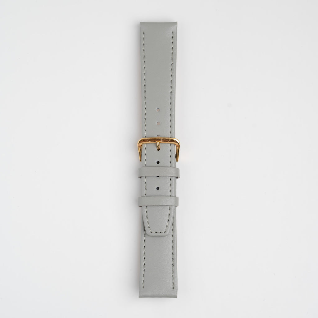 Calf Value Grey Watch Strap, buckled up, front view