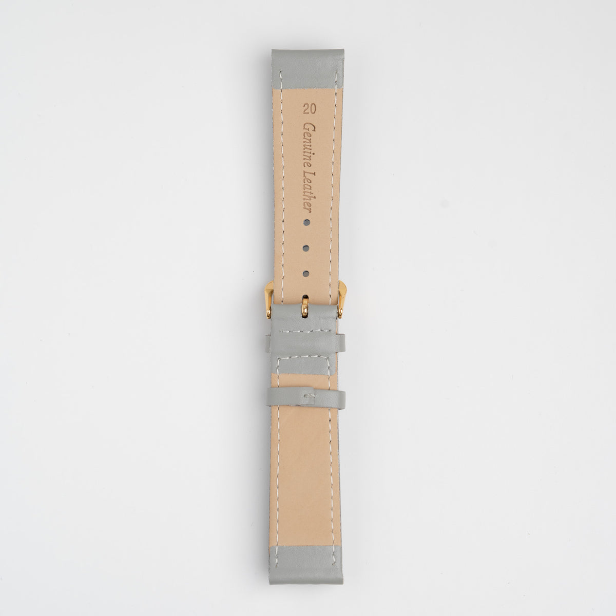 Calf Value Grey Watch Strap, underside showing the lining