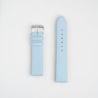 Light Blue Unstitched Smooth Genuine Leather Watch Strap 12mm, 14mm, 16mm, 18mm, 20mm, 22mm, 24mm, 26mm, 28mm, 30mm