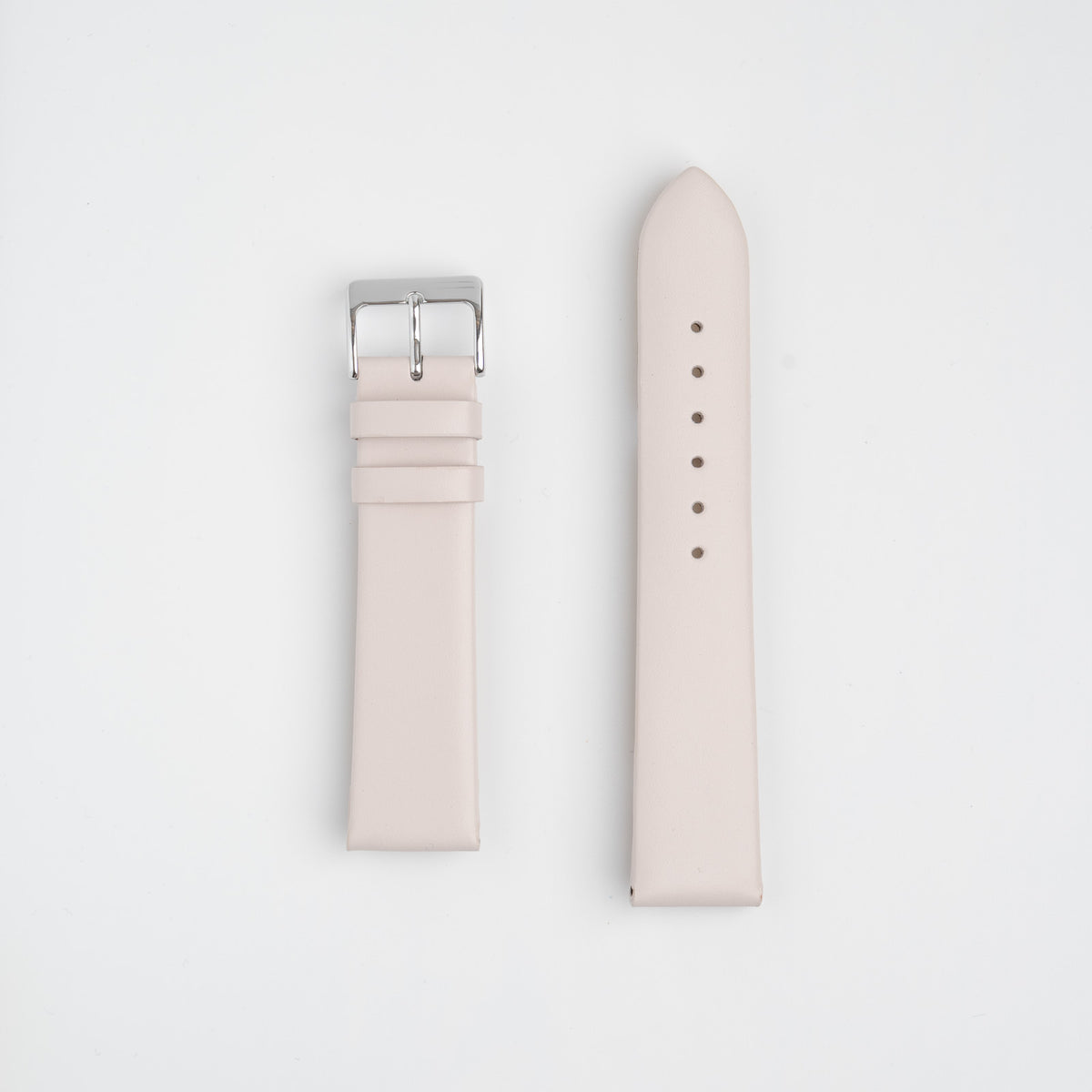 Light Pink Unstitched Smooth Leather Watch Strap 12mm, 14mm, 16mm, 18mm, 20mm, 22mm, 24mm, 26mm, 28mm, 30mm